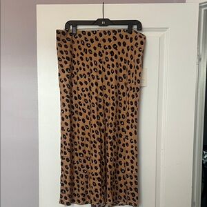 a new day Tan Leopard Print Pencil Skirt